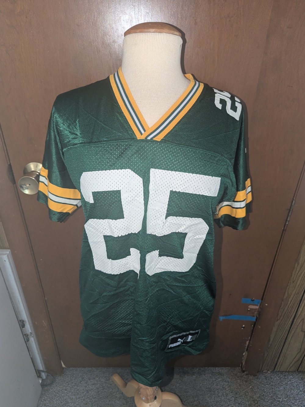 Puma Green and Yellow Kids Football Jersey with White 25